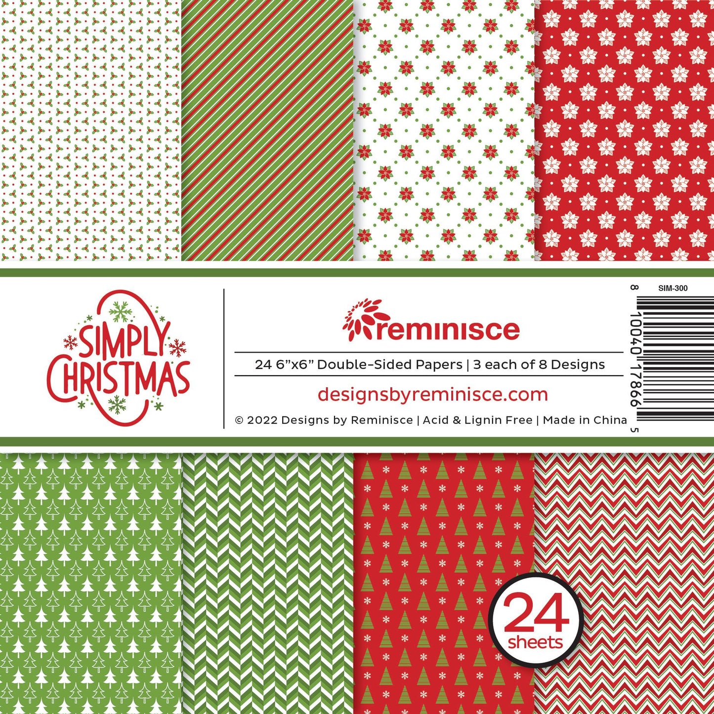 Reminisce Simply Christmas 6x6 Paper Pad