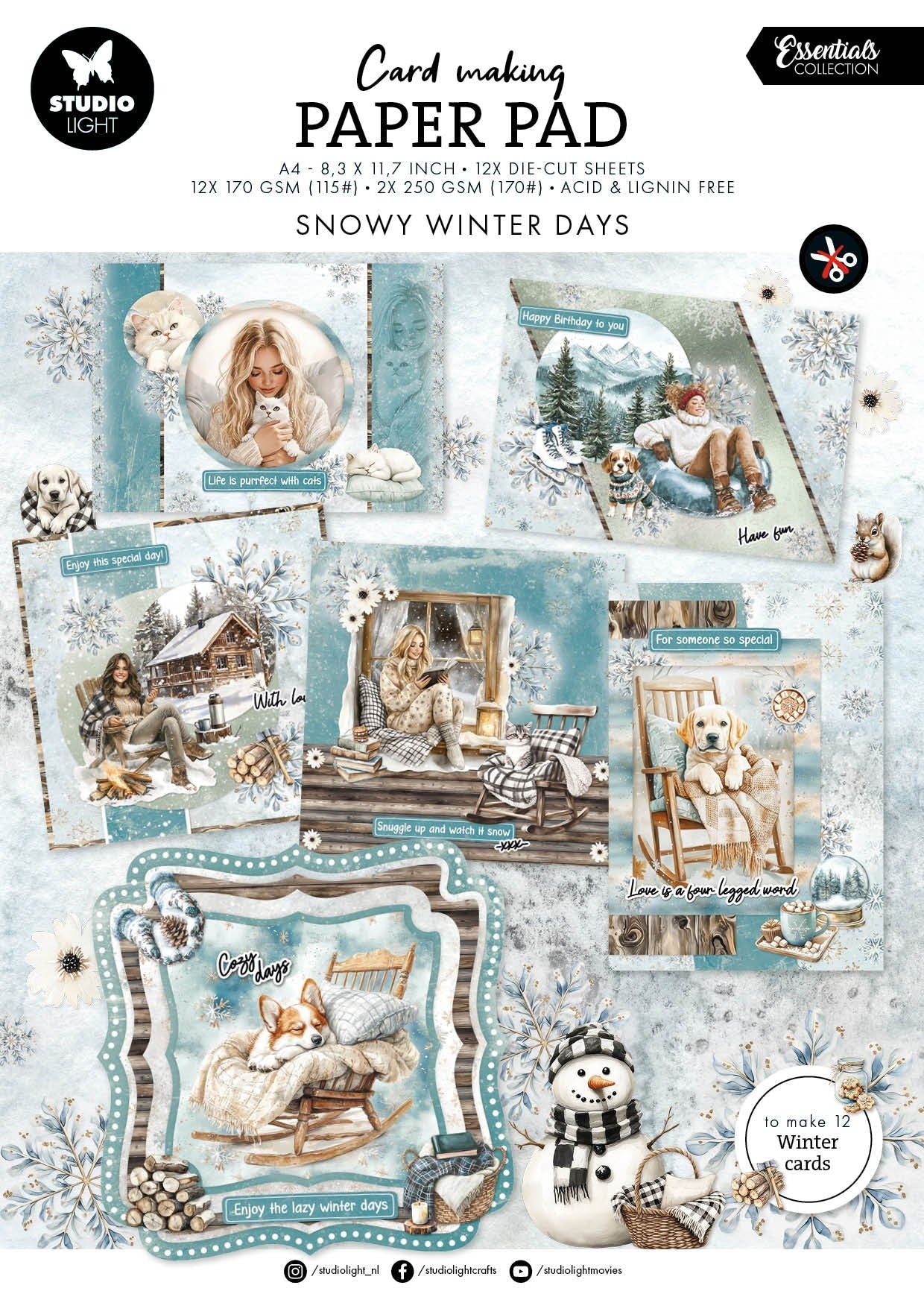 Studio Light Card Making Pad Snowy Winter Days Essentials