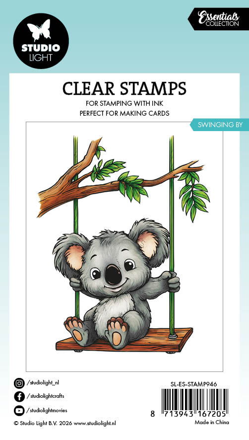 Studio Light Clear Stamps Swinging By - Koala Essentials 1 Piece