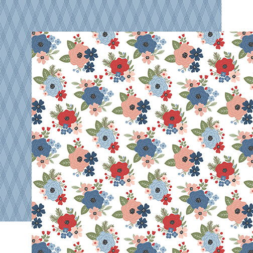 Chilling With My Snowmies Winter Floral  12x12 DS Patterned Paper (1 Sheet)