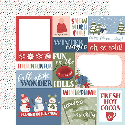 Chilling With My Snowmies Multi Journaling Cards 12x12 DS Patterned Paper (1 Sheet)