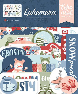 Echo Park Cardstock Chilling With My Snowmies Icons Ephemera