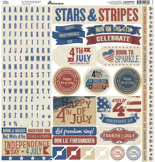 Reminisce Stars & Stripes 12X12 Sticker