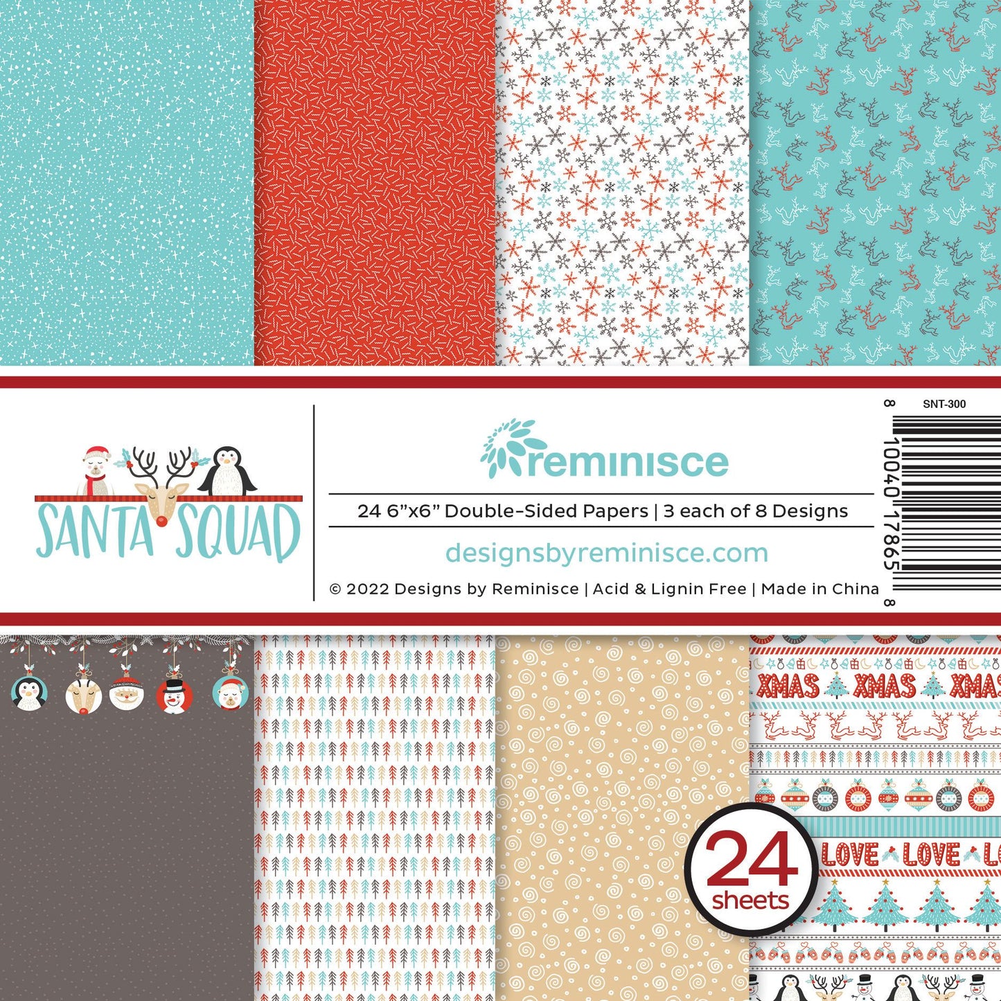 Reminisce Santa Squad 6x6 Paper Pad