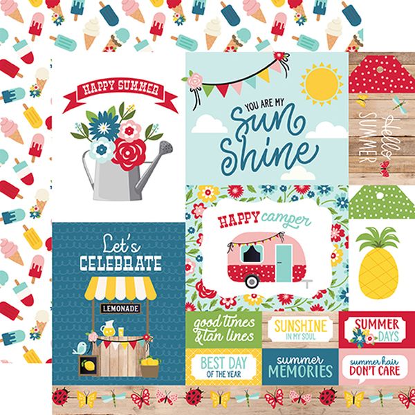 Echo Park A Slice of Summer: Multi Journaling CardsDS Paper (1 Sheet)