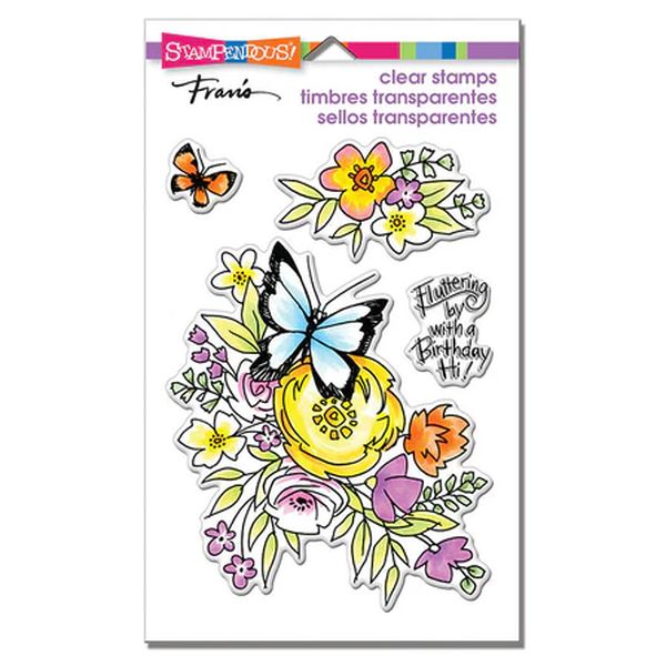 Stampendous Flutters And Flowers Perfectly Clear Stamp Set