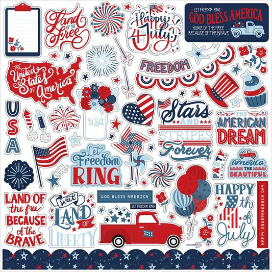 Echo Park Stars and Stripes Forever Element Sticker
