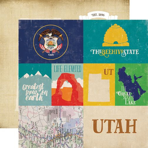 Echo Park Stateside Utah DS Paper (1 Sheet)  (1 Sheet)