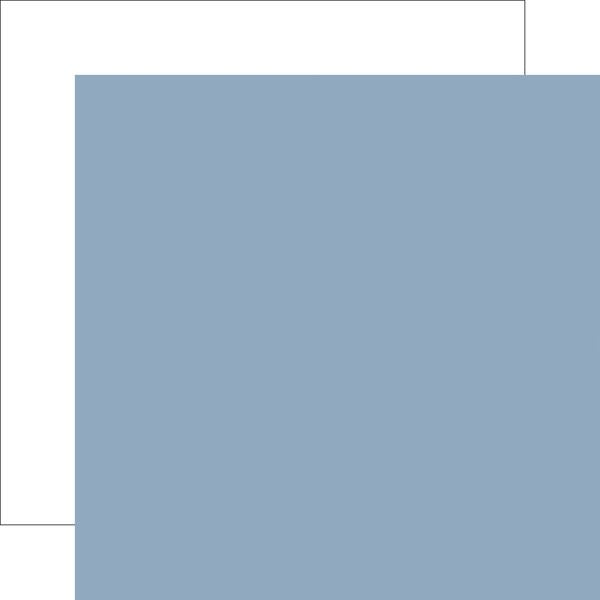 Echo Park Save the Date: Md. Blue / White 12x12 Coordinating Solid DS Paper (1 Sheet)