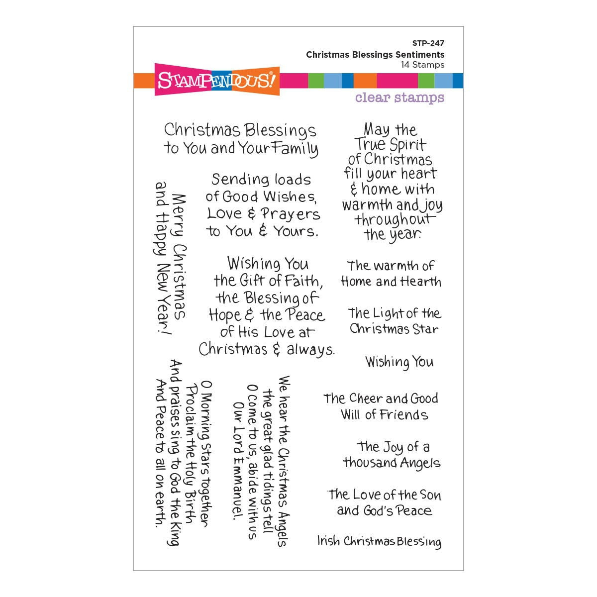Stampendous Clear Stamp Set-Christmas Blessings Sentiments