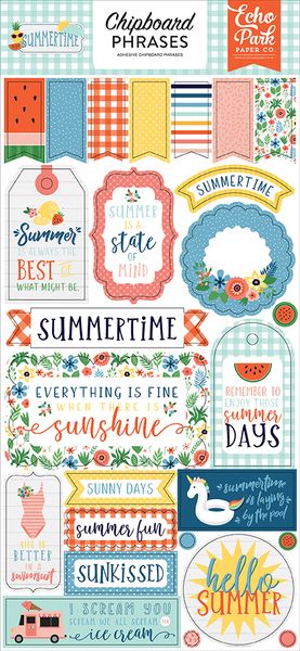 Echo Park Paper Company Summertime Chipboard Phrases