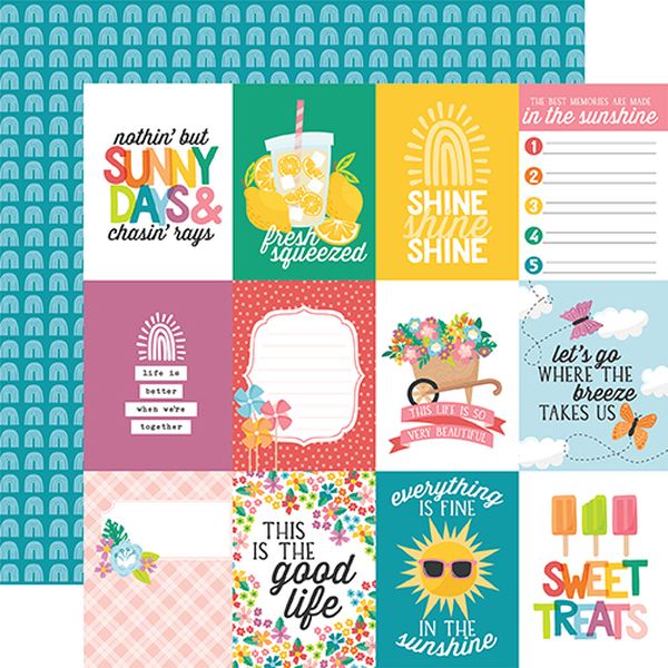 Sunny Days Ahead 3x4 Journaling Cards 12x12 DS Patterned Paper (1 Sheet)