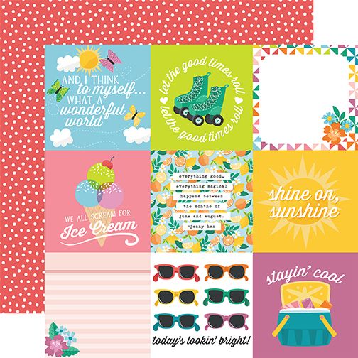 Sunny Days Ahead 4x4 Journaling Cards 12x12 DS Patterned Paper (1 Sheet)