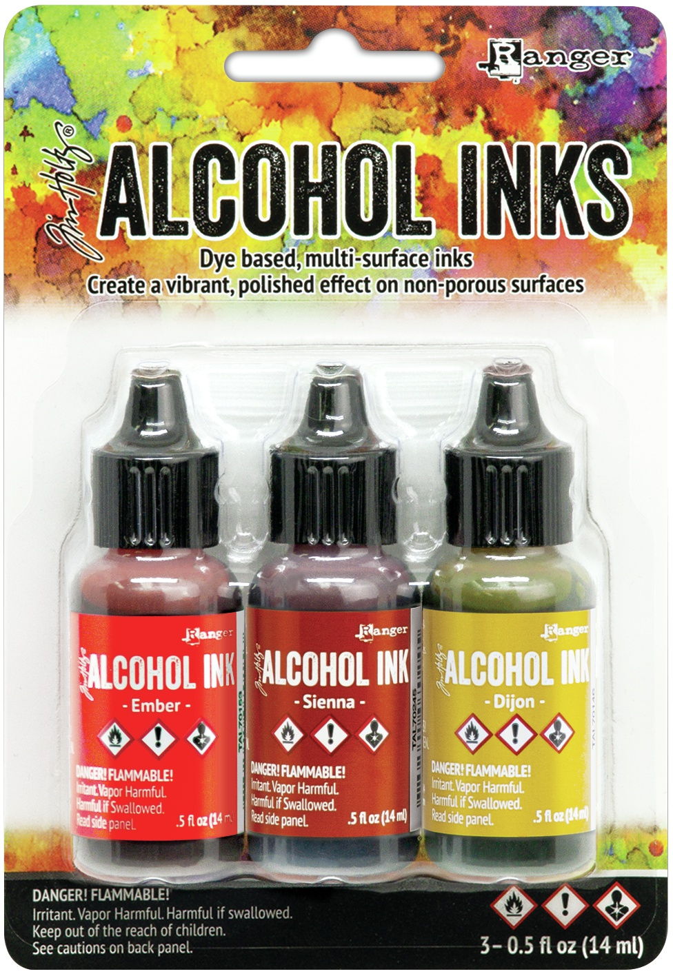 Tim Holtz Alcohol Ink .5oz 3/Pkg-Orange/Yellow Spectrum