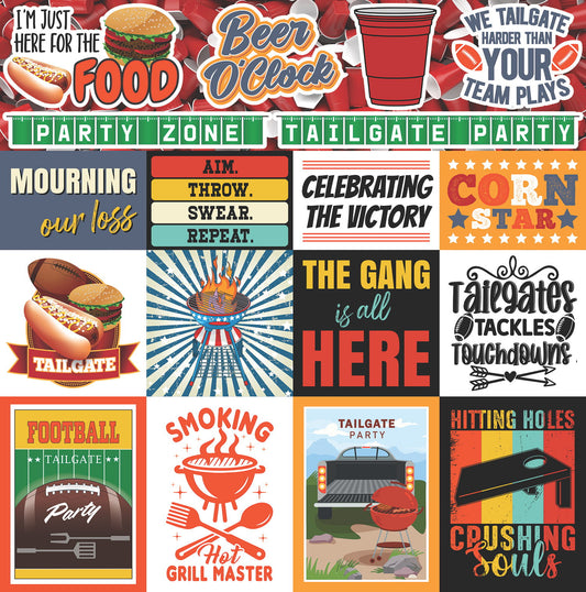 Reminisce Tailgate Party 12x12 Sticker