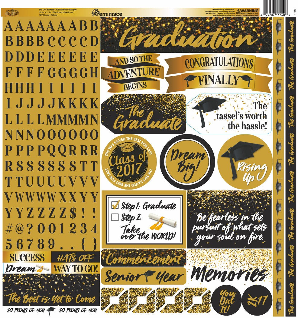 Reminisce The Graduate 12x12 Alpha Stickers