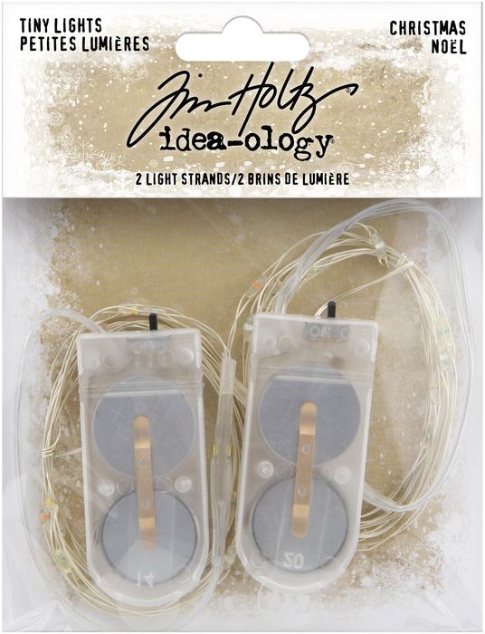 Tim Holtz Idea-Ology Battery Operated Wire Light Strands 2/Pkg-Christmas Tiny Lights- Festive Colors