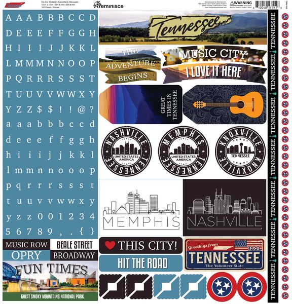 Reminisce Tennessee 12x12 Stickers