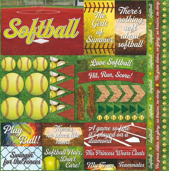 Reminisce The Softball Collection 2 12x12 Stickers