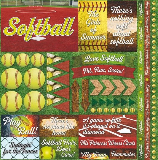 Reminisce The Softball Collection 2 12x12 Stickers