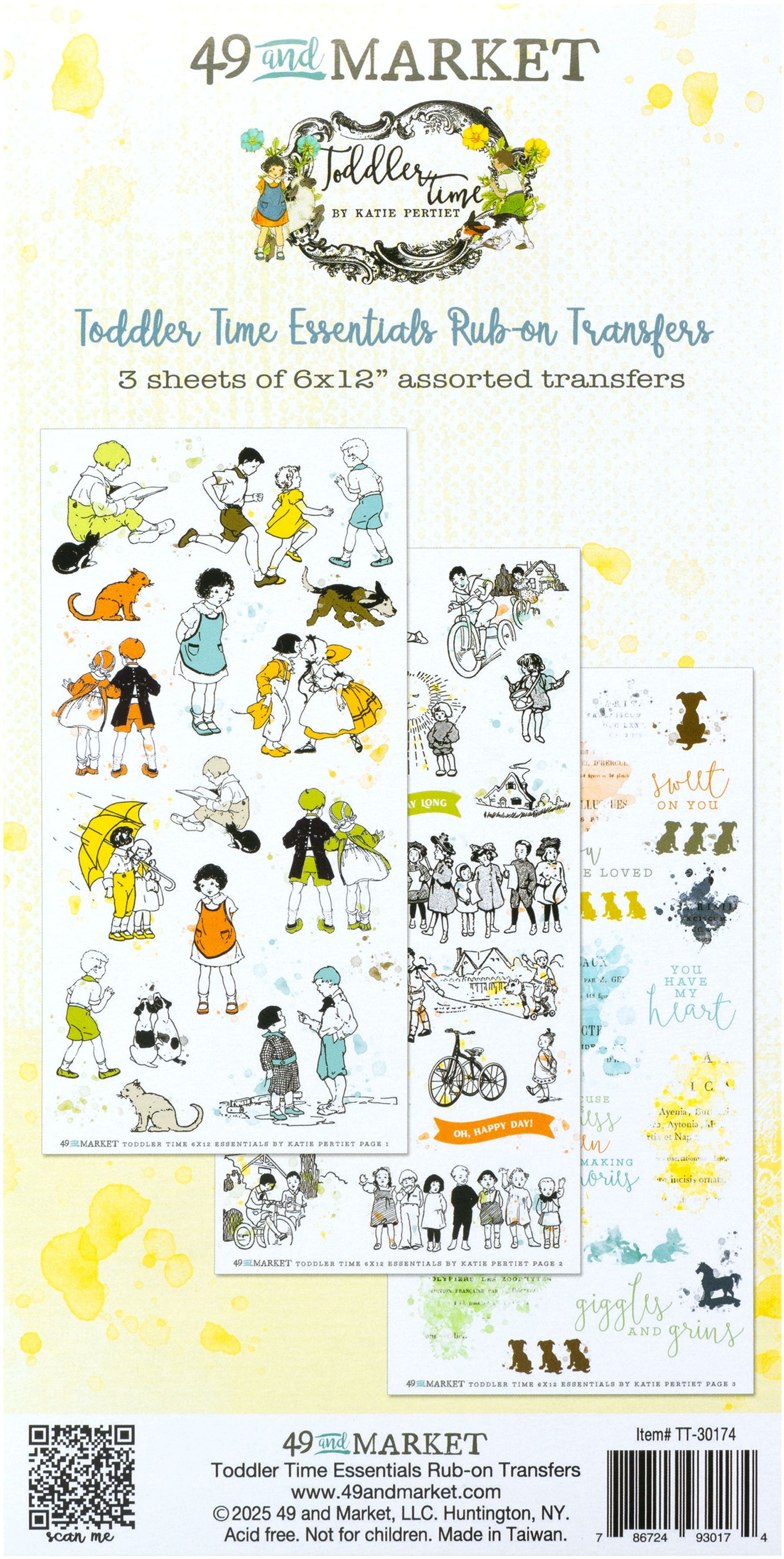 49 And Market Rub-On Transfer Set-Toddler Time Essentials