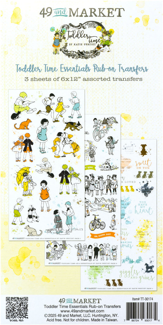 49 And Market Rub-On Transfer Set-Toddler Time Essentials