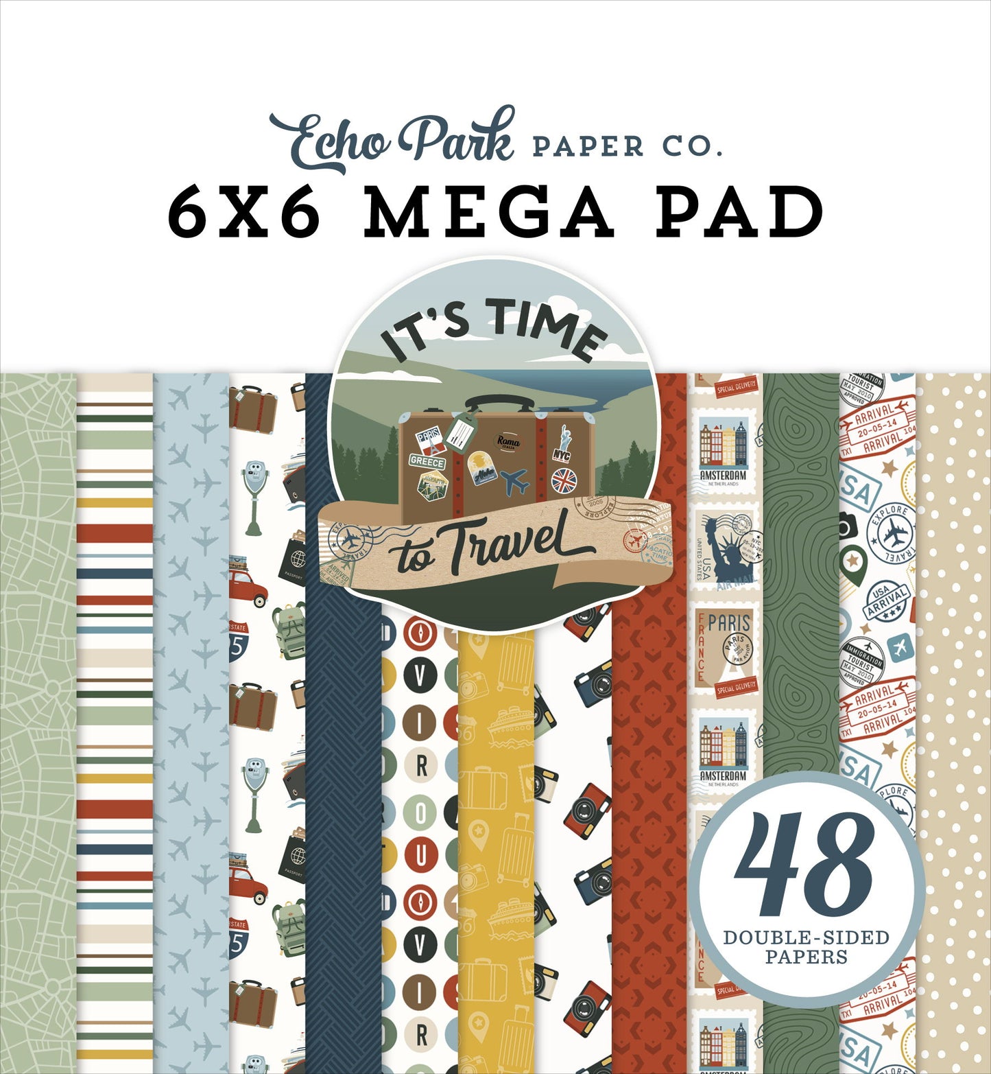 Echo Park It's Time To Travel Cardmakers 6X6 Mega Pad