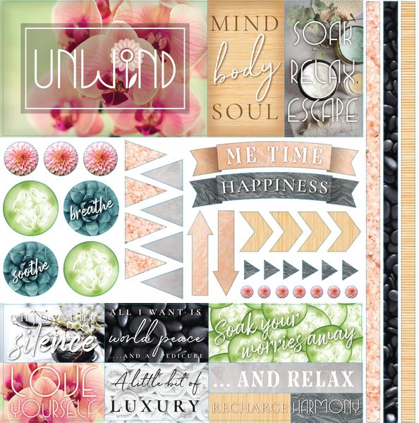 Reminisce Unwind 12x12 Sticker
