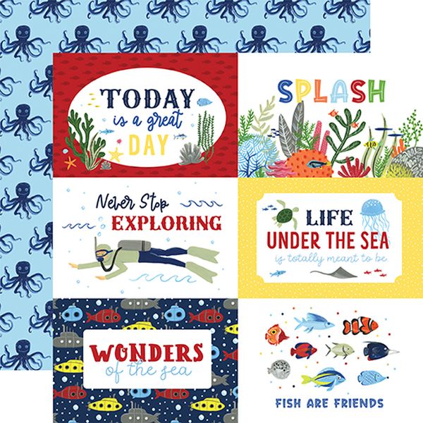 Echo Park Under Sea Adventures: 6x4 Journal Cards (1 Sheet)