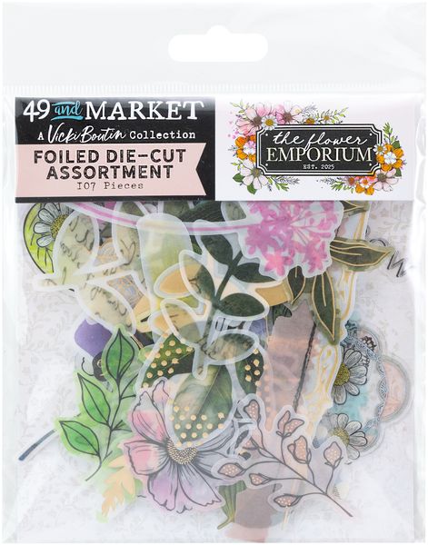 49 And Market The Flower Emporium Foiled Die-Cuts