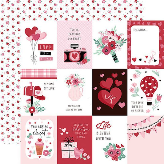 Echo Park Valentine's Day: 3x4 Journaling Cards 12x12 DS Patterned Paper (1 Sheet)