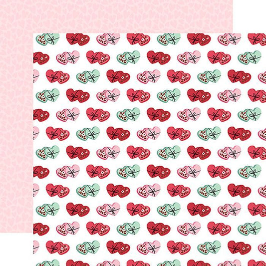 Echo Park Valentine's Day: I Love You Chocolates 12x12 DS Patterned Paper (1 Sheet)