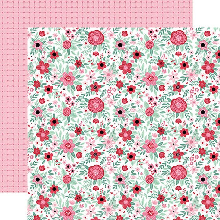 Echo Park Valentine's Day: Lover Floral 12x12 DS Patterned Paper (1 Sheet)