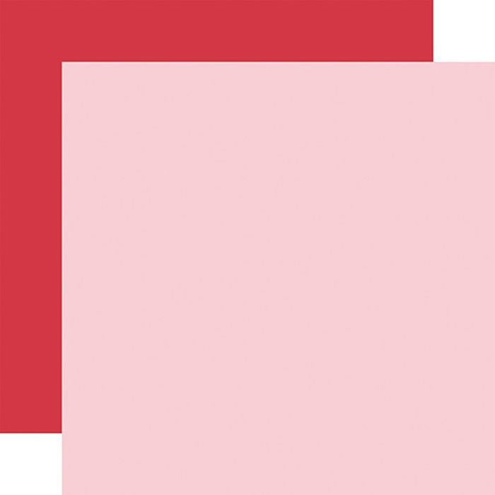 Echo Park - Valentine's Day Lt. Pink / Red 12x12 Coordinating Solid Paper (1 Sheet)