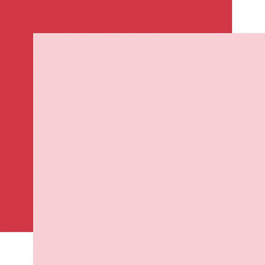 Echo Park - Valentine's Day Lt. Pink / Red 12x12 Coordinating Solid Paper (1 Sheet)