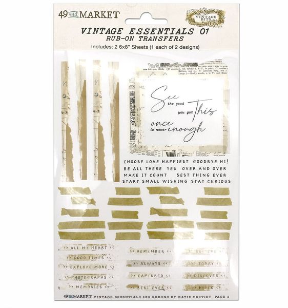Vintage Essentials 01 Rub-On Transfers