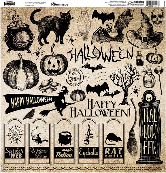 Reminisce Vintage Halloween 12X12 Sticker