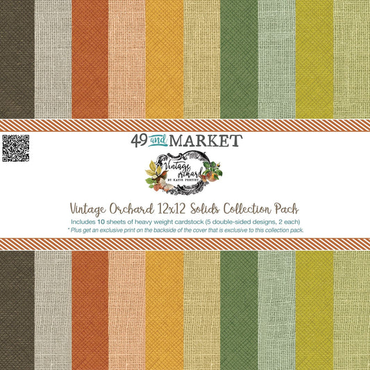 49 & Market Vintage Orchard Solids 12"X12" Collection Pack