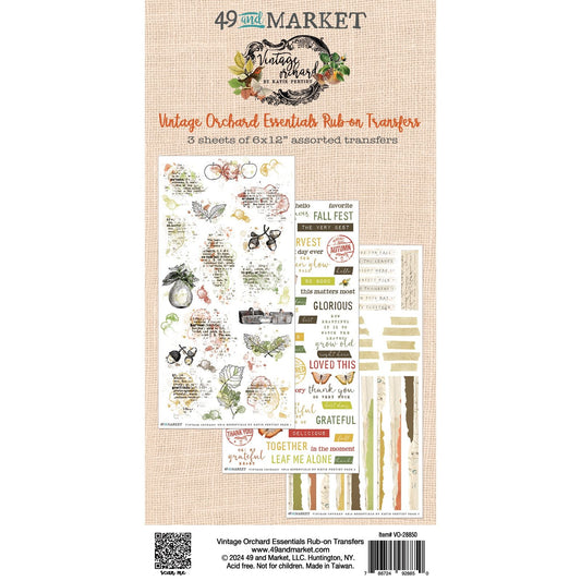 49 And Market Vintage Orchard Essentials Rub-On Transfer Set
