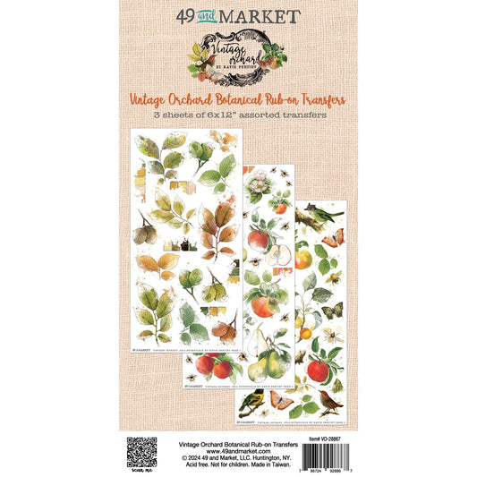 49 And Market Vintage Orchard Botanical Rub-On Transfer Set