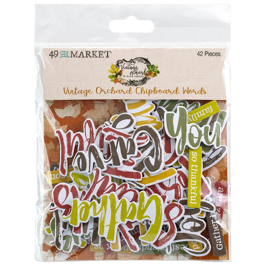 49 And Market Vintage Orchard Words Chipboard Set