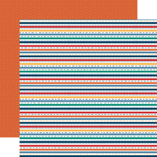 Echo Park Vroom! - Ready Set Go Stripes DS Paper (1 Sheet)