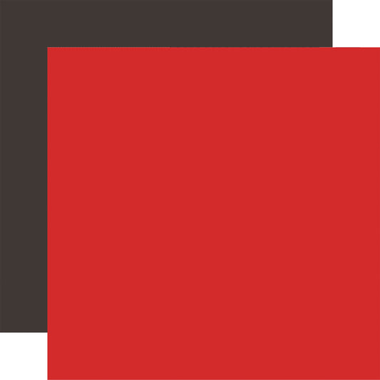 Echo Park Vroom! - Red / Black 12x12 Coordinating Solid DS Paper (1 Sheet)
