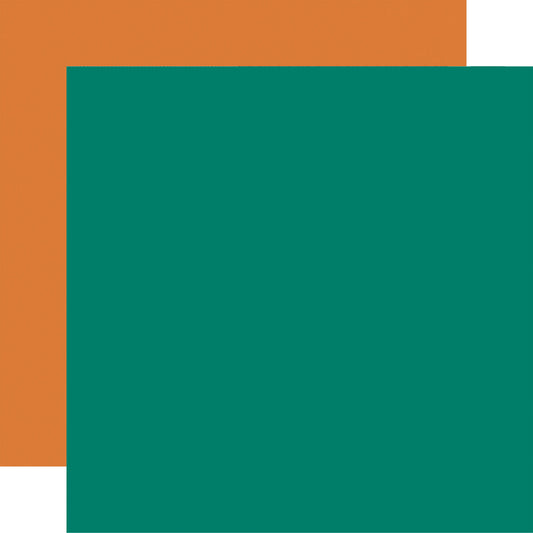Echo Park Vroom! - Green / Orange 12x12 Coordinating Solid DS Paper (1 Sheet)