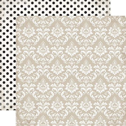 Echo Park Wedding Bliss: Dearly Beloved Damask:12 x12 Paper