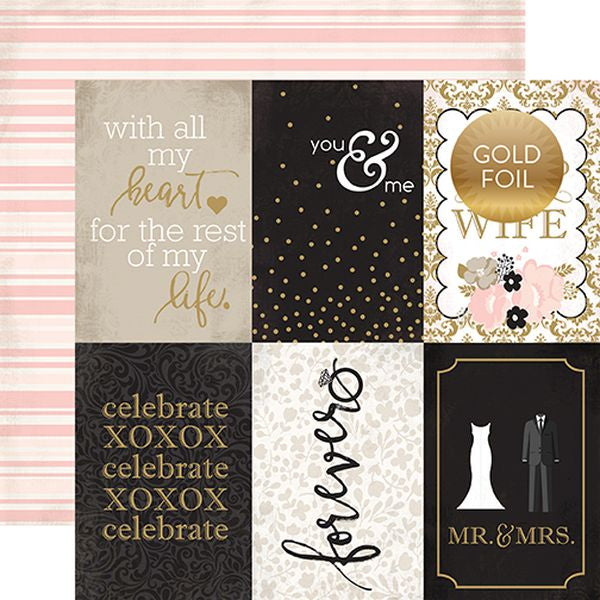 Echo Park Wedding Bliss 4x6 Journaling Cards - 12 x12 Paper