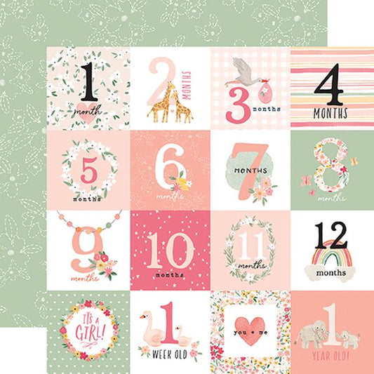 Welcome Baby Girl Milestone Jo