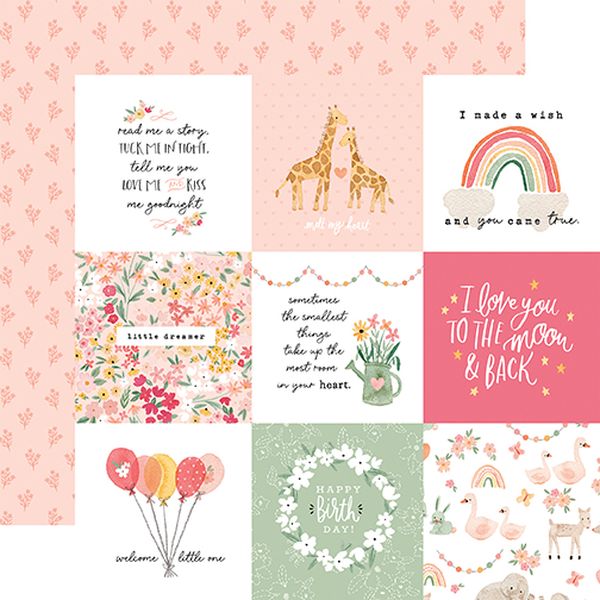 Welcome Baby Girl 4X4 Journaling Cards