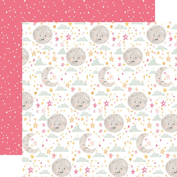 Welcome Baby Girl Moon And Stars DS Paper (1 Sheet)