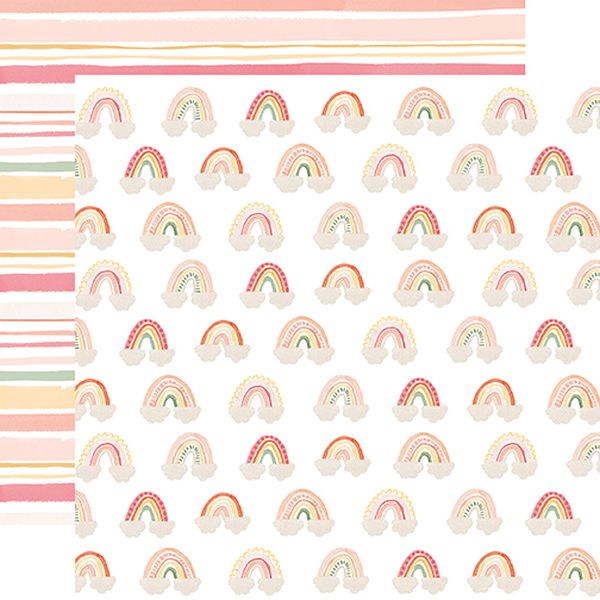 Welcome Baby Girl Rainbows DS Paper (1 Sheet)